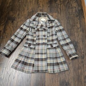 Chic Plaid Double-Breasted Trench Coat